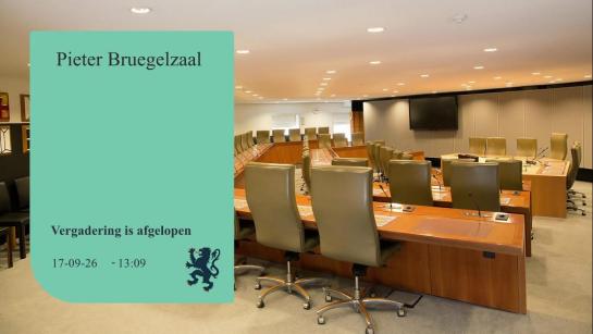 De Pieter Bruegelzaal van het Vlaams Parlement, videominiatuur van de commissievergadering op 17 september 2026
